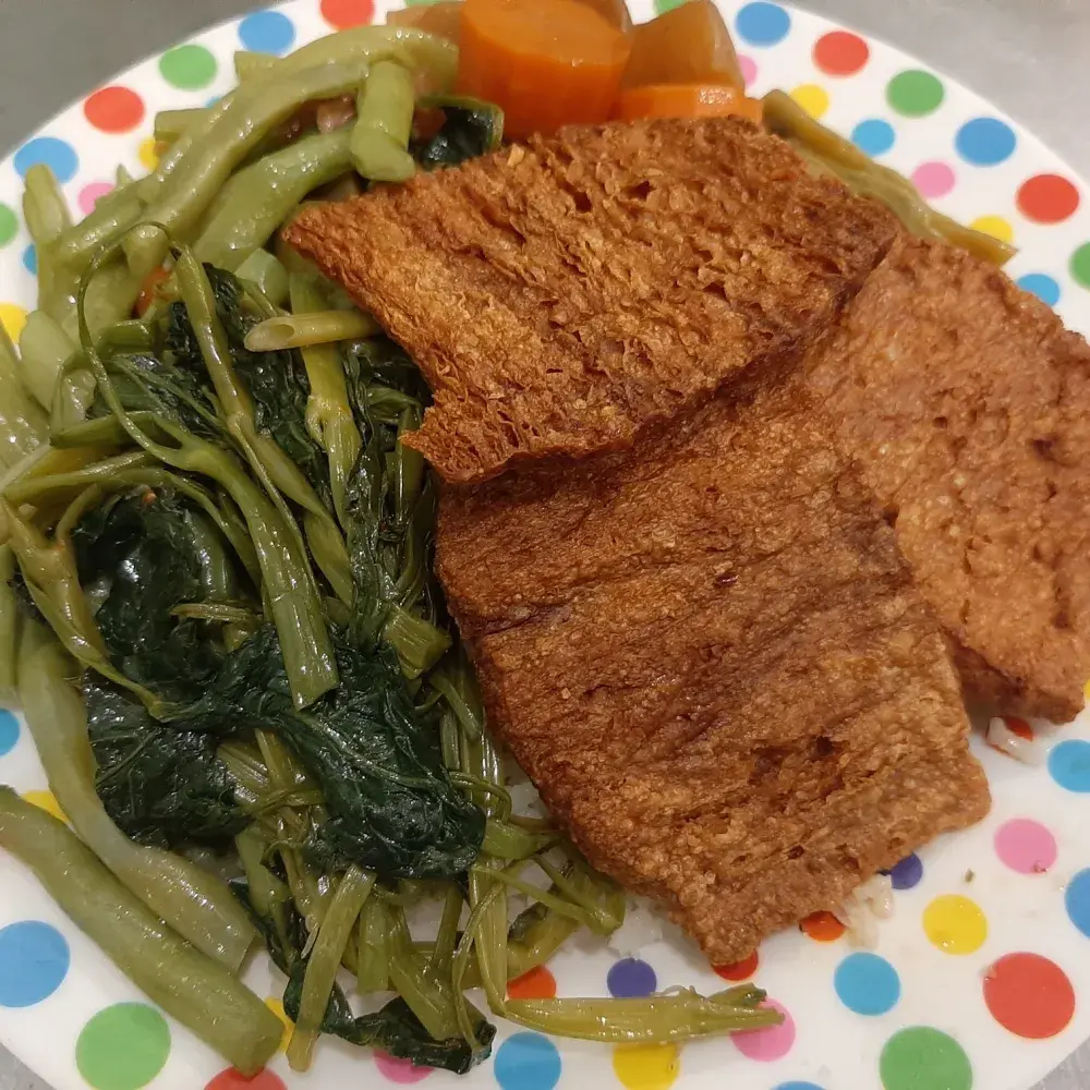 Hình ảnh Cơm khô sườn non chay.