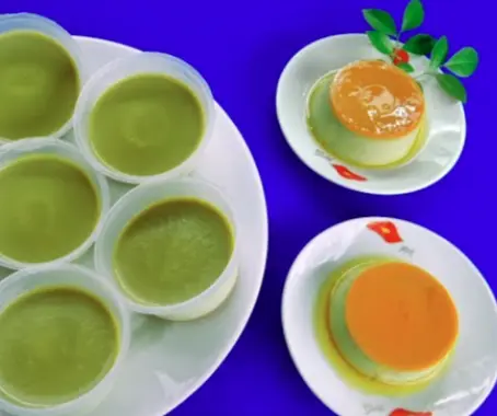 Hình ảnh Bánh flan trà xanh