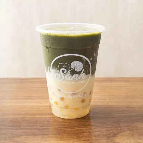 Hình ảnh Rau má sữa dừa mix trân châu - nha đam - thạch lá dứa
