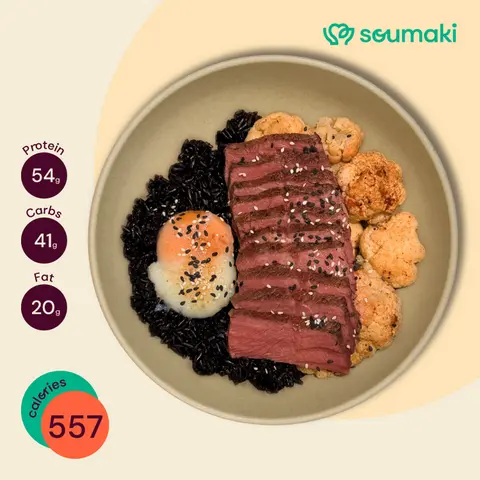 Hình ảnh Beef steak trứng onsen - B10