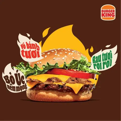 Hình ảnh Burger Bò Tắm Phô Mai Cỡ Vừa
