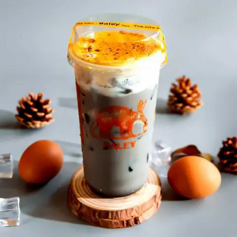 Hình ảnh Trà sữa mun kem trứng nướng