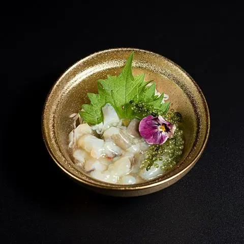 Hình ảnh Bạch tuộc trộn sốt mù tạt - marinated octopus with wasabi sauce - ot08