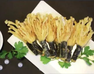 Hình ảnh Nấm quấn sushi chiên giòn chay