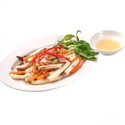 Hình ảnh Nấm đùi gà hấp muối chay