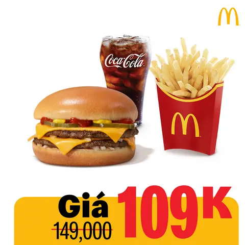 Hình ảnh Phần ăn burger 2 lớp bò phô mai