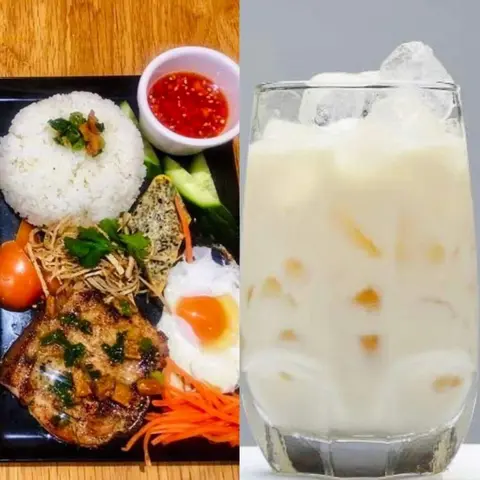 Hình ảnh Combo 1 cơm tấm sườn bì - 1 cơm tấm sườn trứng ốp la - 2 ly sữa đậu nành