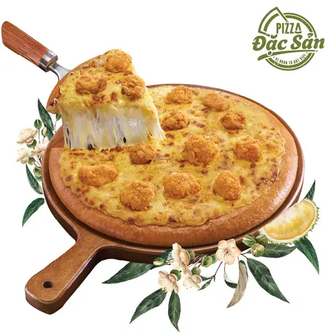 Hình ảnh Pizza gà popcorn xốt trái sầu riêng