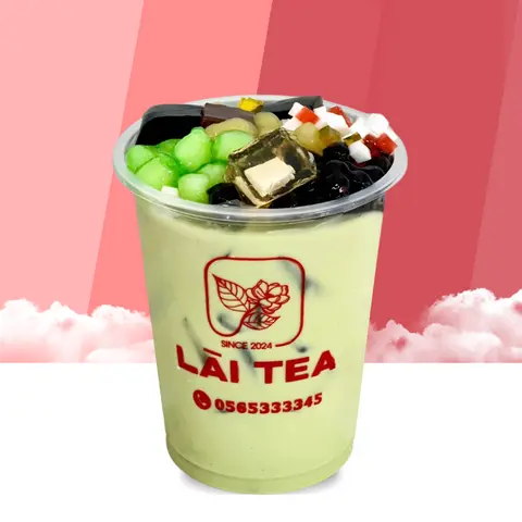 Hình ảnh Trà Sữa Thái Xanh Full topping - XL 1000ml