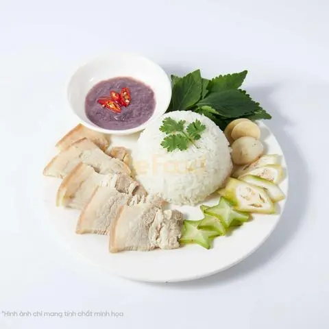 Hình ảnh Cơm thịt luộc cà pháo mắm tôm