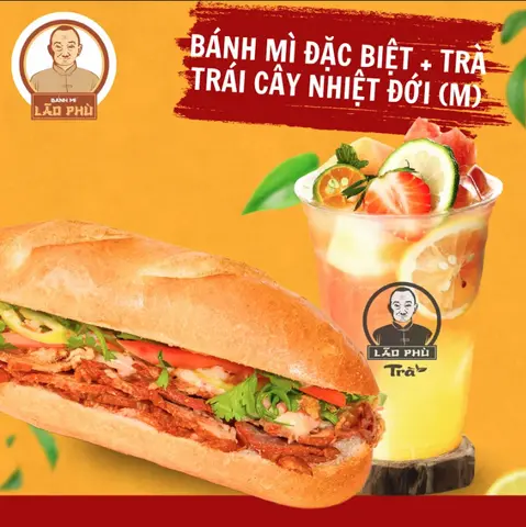 Hình ảnh Bánh mì thịt chả (xá xíu ) đặc biệt - trà trái cây nhiệt đới