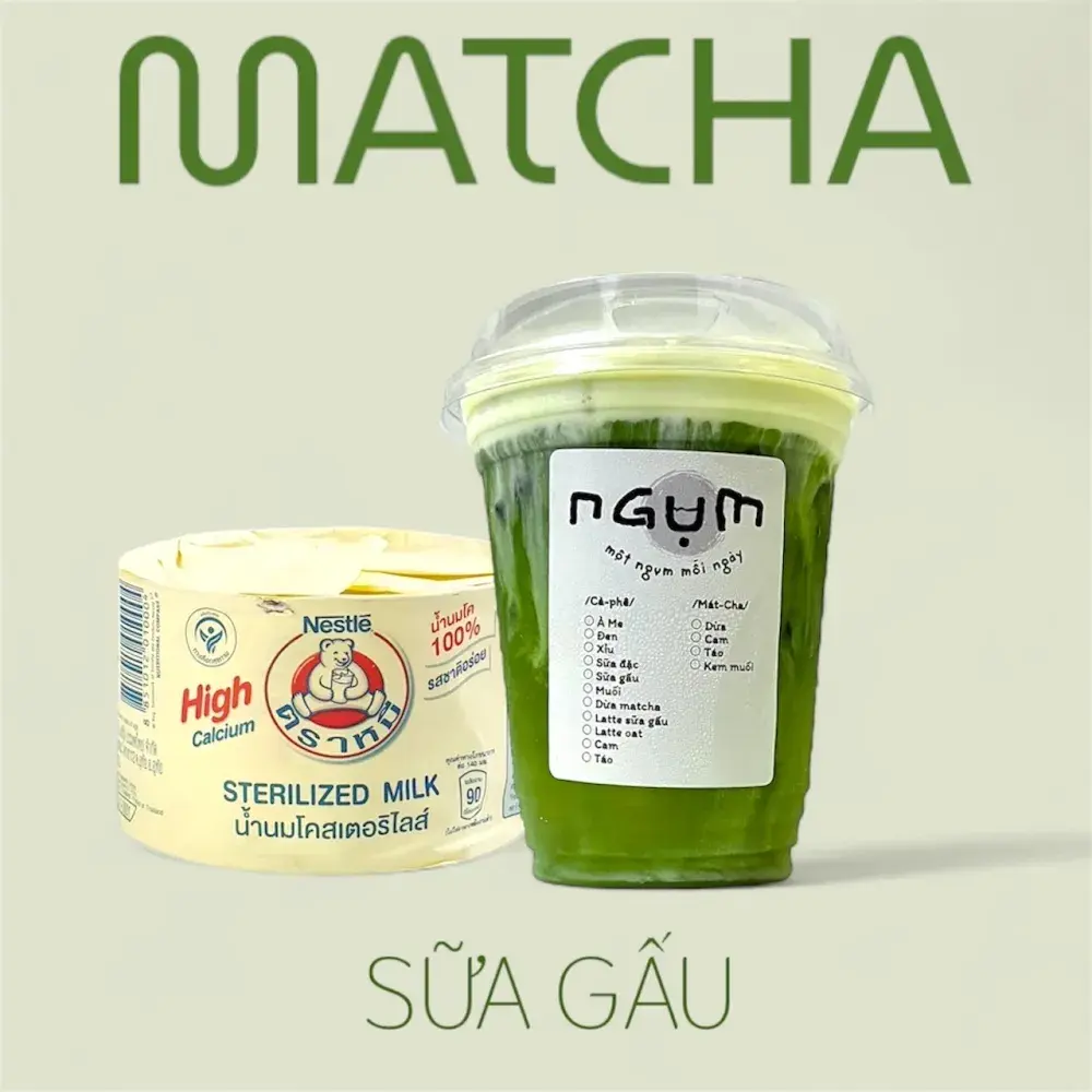 Hình ảnh Matcha sữa gấu