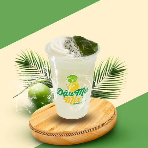 Hình ảnh Nước Dừa Pudding Rau má Hạt Chia (L)