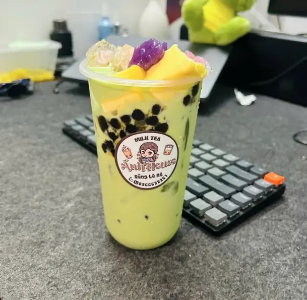 Hình ảnh Trà sữa Thái xanh Size L full topping