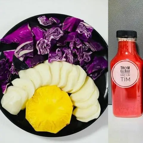Hình ảnh Nước ép Thơm - Củ đậu - Bắp cải tím