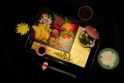Hình ảnh Bento tempura - sashimi - tempura - sashimi bento box - set03