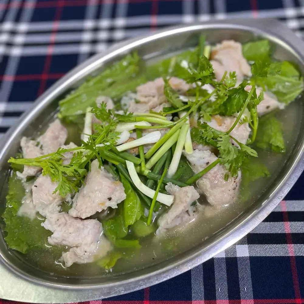 Hình ảnh Thác lác hấp cải bẹ xanh