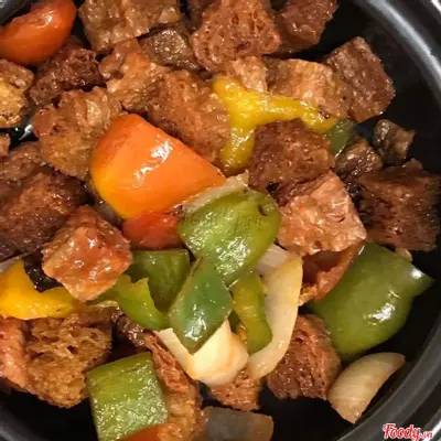 Hình ảnh Cơm sườn xào chua ngọt chay