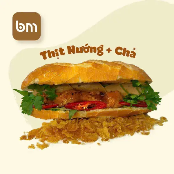 Hình ảnh Bánh mì thịt nướng - chả