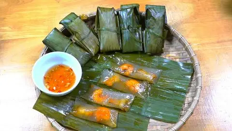 Hình ảnh Bánh bột lọc lá - chả cây