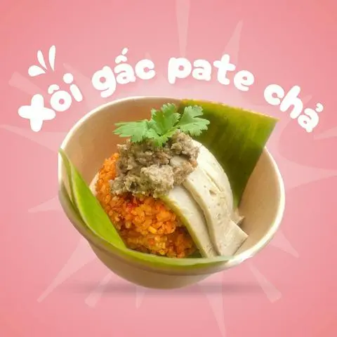 Hình ảnh Xôi gấc pate chả chay