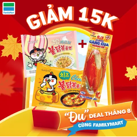 Hình ảnh Combo 1 Mỳ Samyang 140G Bất Kỳ + 1 Thanh Surimi Càng Cua Hoàng Đế Giảm 15,000Đ