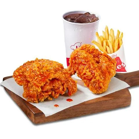 Hình ảnh 2 Miếng gà sốt cay + 1 Khoai tây chiên vừa + 1 Nước ngọt lớn