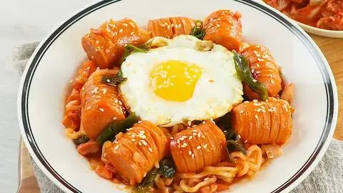 Hình ảnh Mì trộn indomie trứng - xúc xích