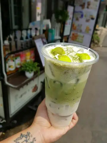 Hình ảnh Matcha latte sữa gấu ly Khổng Lồ 1L3