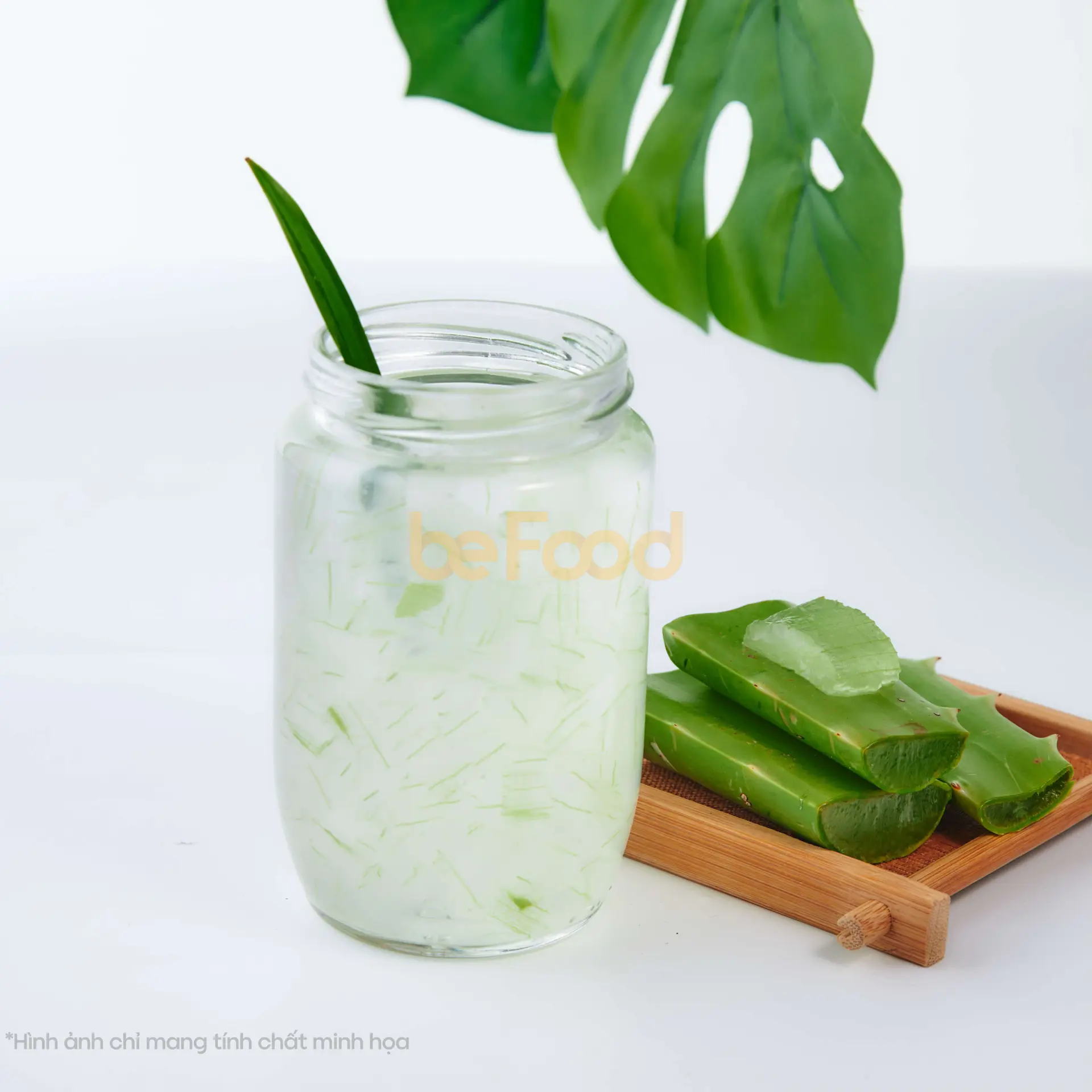 Hình ảnh Nha đam tươi nấu đường phèn lá dứa
