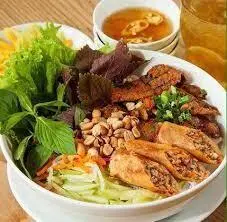 Hình ảnh Bánh hỏi thịt nướng chả giò