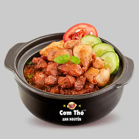 Hình ảnh Combo thố gà xá xíu - trà chanh