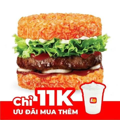 Hình ảnh Burger bò cơm kim chi + Milkis 11k