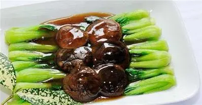 Hình ảnh Cải thìa sốt nấm đông cô - Stir-fried bok shoy with mushroom