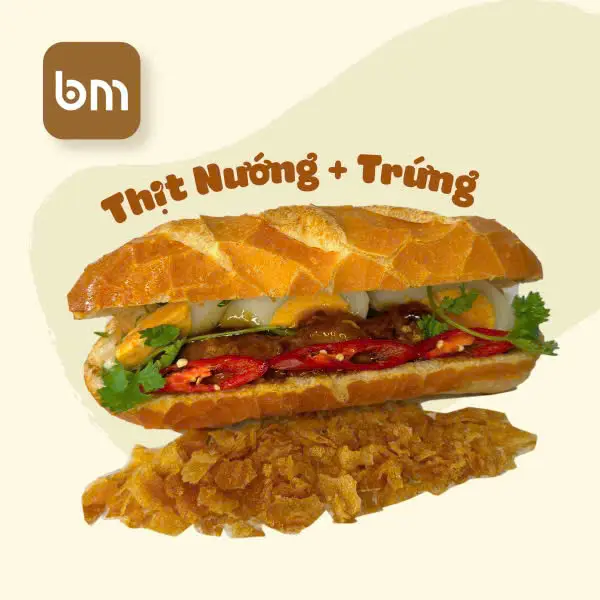 Hình ảnh Bánh mì thịt nướng - trứng