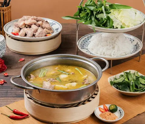 Hình ảnh Lẩu vịt om lá giang to