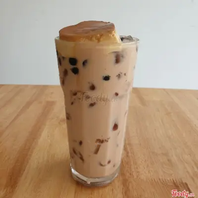 Hình ảnh Trà sữa flan trân châu đen