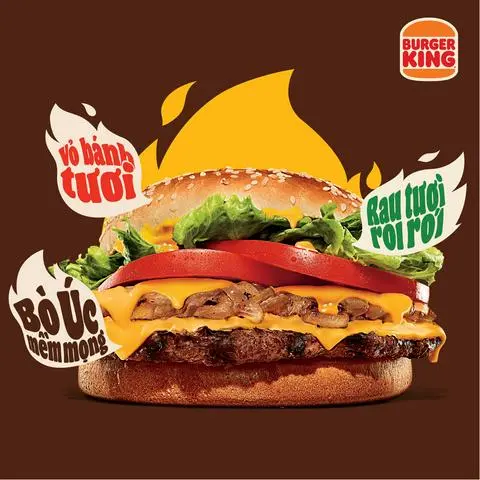 Hình ảnh Burger Bò Tắm Phô Mai Cỡ Lớn