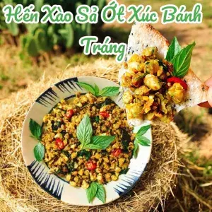 Hình ảnh Hến xào sả ớt xúc bánh tráng