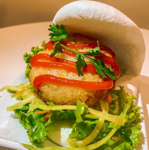 Hình ảnh Bánh bao kẹp burger tôm