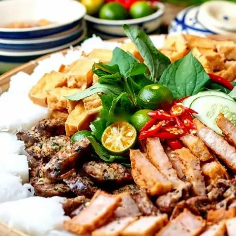 Hình ảnh Bún đậu - chả cốm - dồi sụn