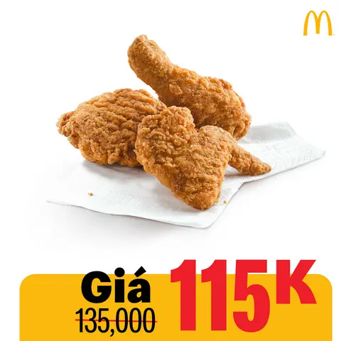 Hình ảnh 3 miếng gà rán giòn da thấm thịt