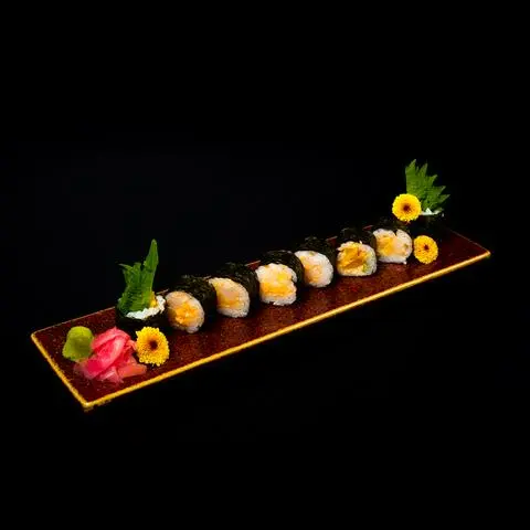 Hình ảnh Cơm cuộn cồi sò điệp sốt cay - spicy scallop hosomaki - ho07