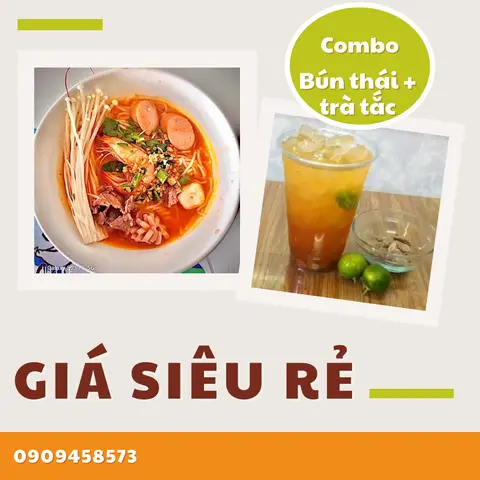 Hình ảnh Combo Bún Thái + Trà Tắc