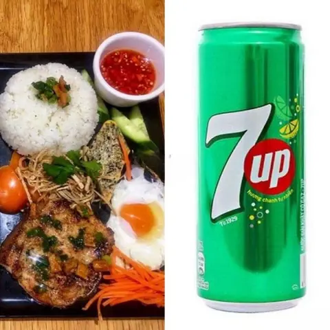 Hình ảnh Combo 2 cơm sườn nướng mật ong - 1 7up