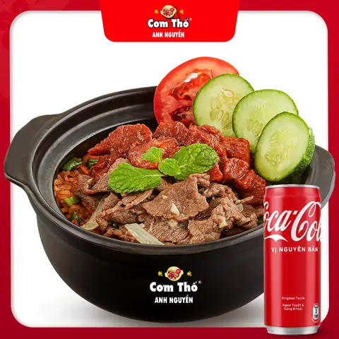 Hình ảnh Combo thố bò xá xíu - coca