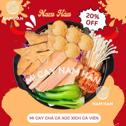 Hình ảnh Mì cay chả cá xúc xích cá viên