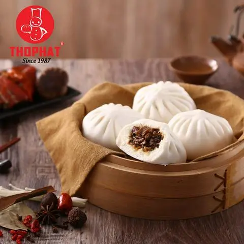 Hình ảnh Bánh bao vịt quay sốt tiêu đen