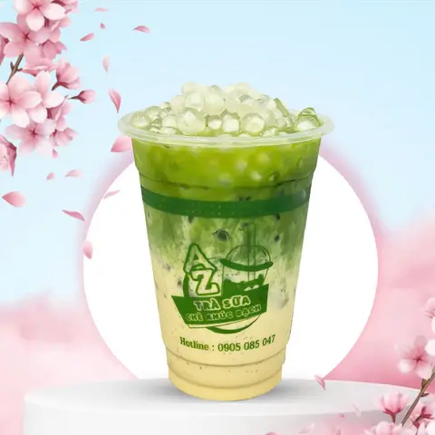 Hình ảnh Trà sữa matcha hạt nổ nhân dừa size M