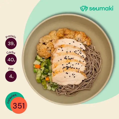 Hình ảnh Ức gà cajun mỳ soba Nhật - L5